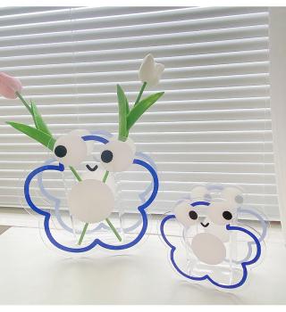 Großhandel B2B dekorative Acryl Stifthalter Organisator blau blume Augen design